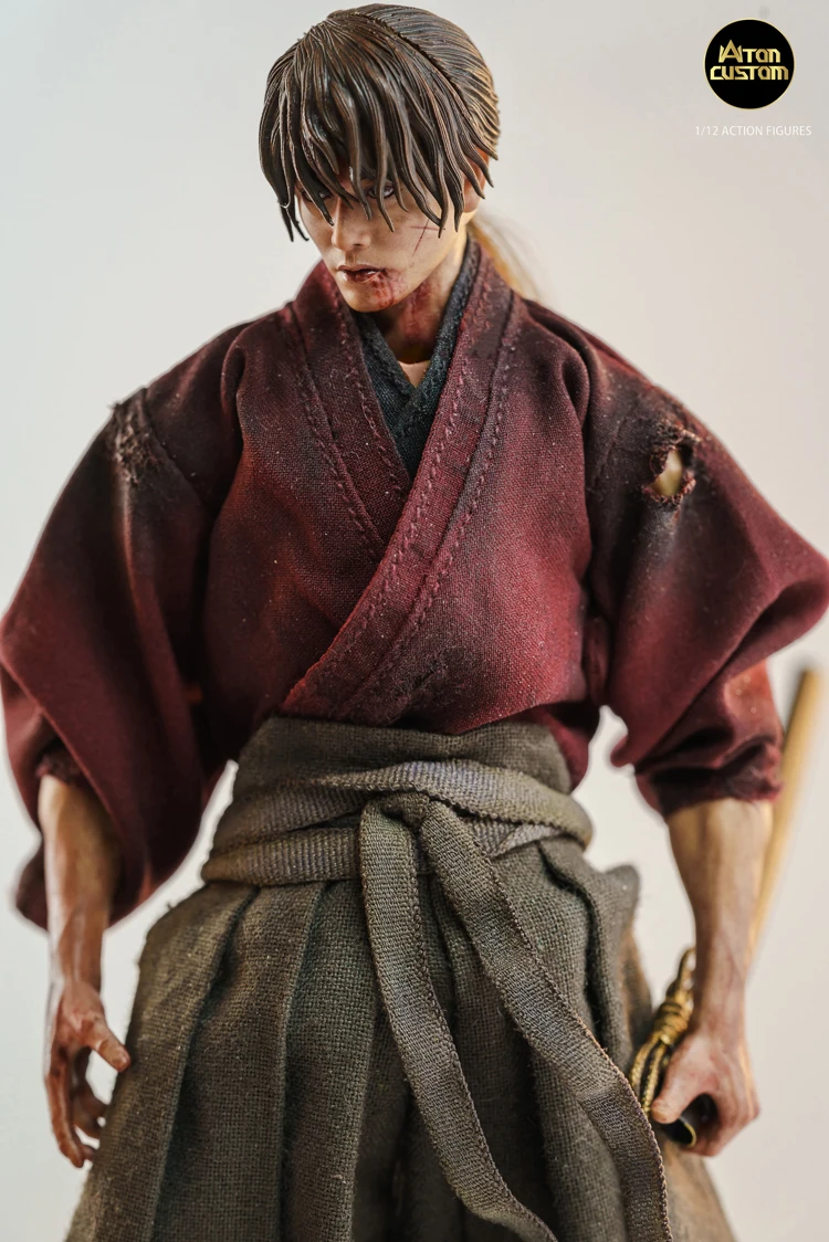 In Stock Atoncustom Toy 1/12 Film And Television Version Rurouni Himura Kenshin Japanese Samurai 6in Full Set Action Figure Doll