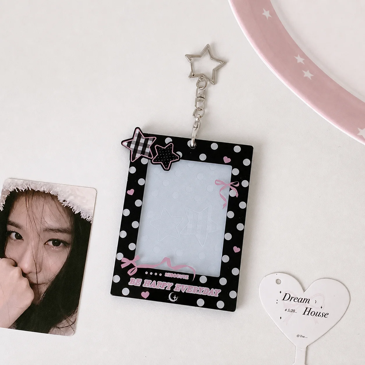 Acrylic Card Holder Decorative Bag Charm Card Holder Acrylic Photocard Holder Cute For Daily Backpack Student Daily Use