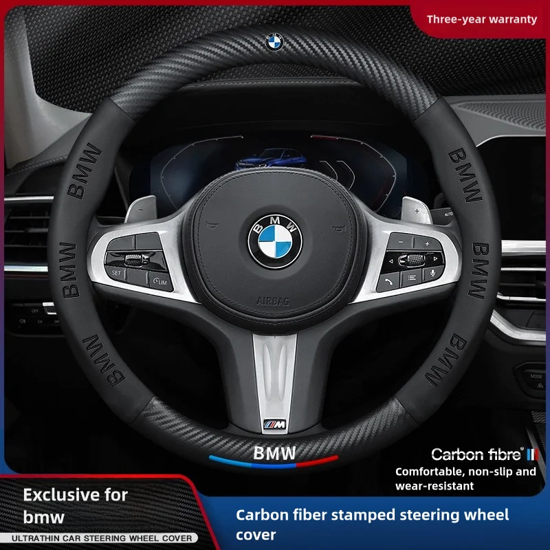 Car Anti-slip Leather Steering Wheel Cover For BMW M Power E46 E39 E60 E90 E91 E36 E87 F10 F20 F30 X1 X2 X3 X4 X5 X7 M2 M3 M4 M5