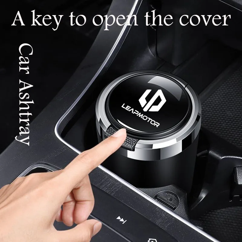 

Creative Car Ashtray with Blue LED Light Metal Liner For Leapmotor C01 C10 C11 C16 T03 S01 Car Interior Accessories