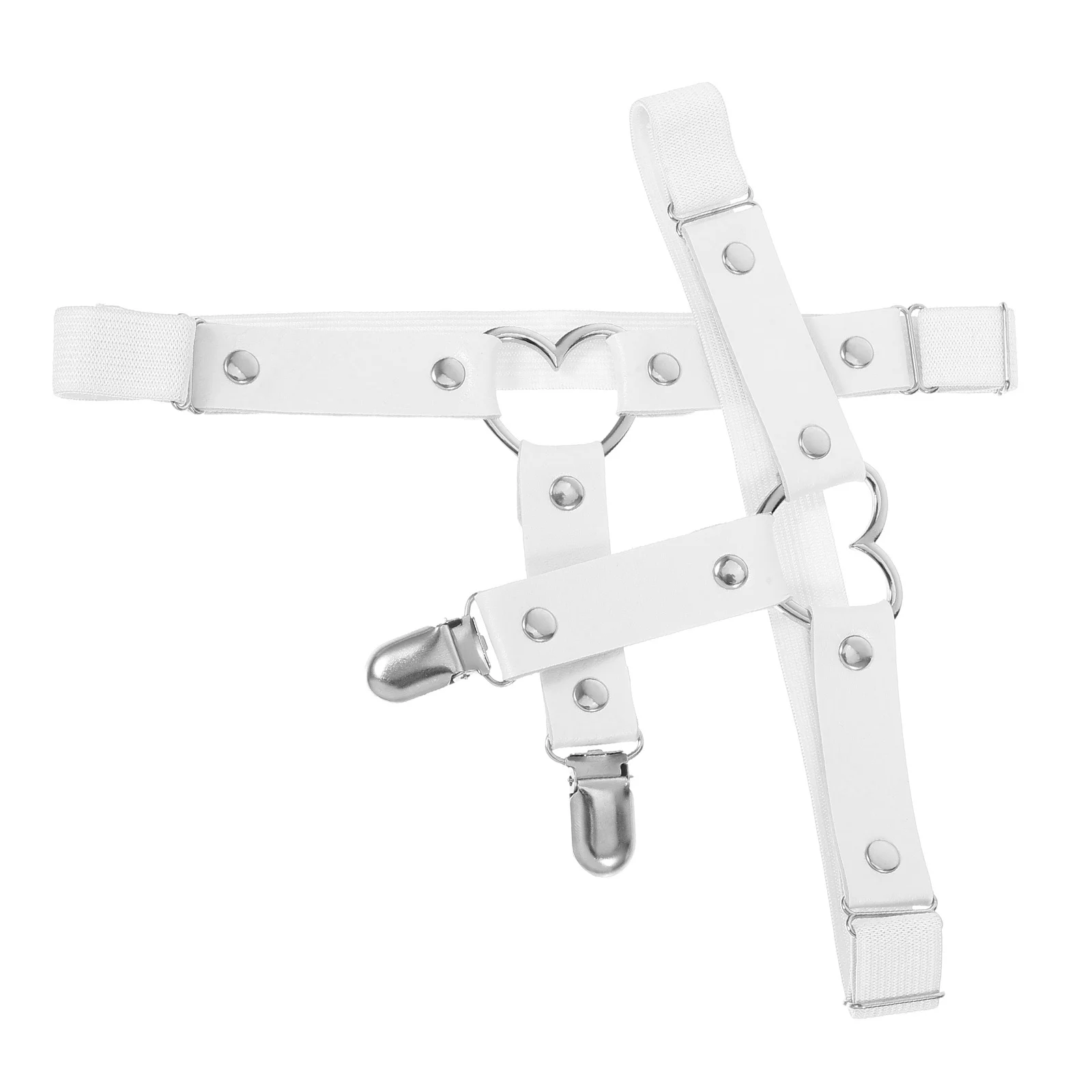 

2pcs Leg Rings One Size Adjustable Pu Alloy Punk Harness For Cosplay Bind Games Flexible Comfortable Leg Binding