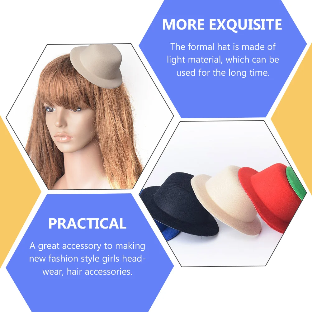 

4pcs Small Formal Hats Jewelry Making Supplies DIY Craft Decorative Tops Vintage Accessories Hair Clip Hat Mini