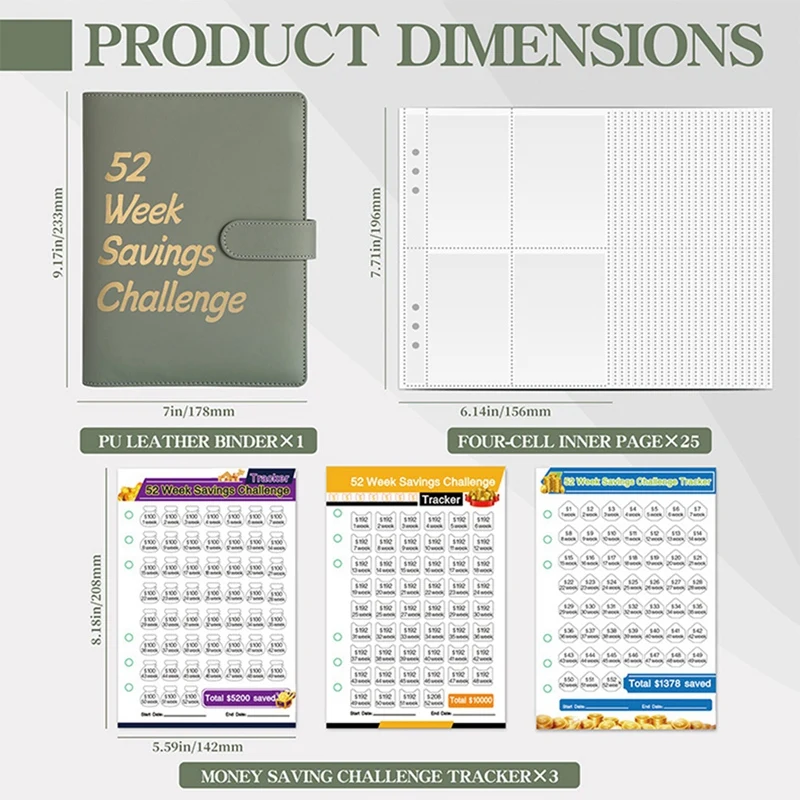 52 Week Money Saving Challenge Binder,Money Saving Binder With Savings Challenges Book And Cash Envelopes, Purple Easy To Use