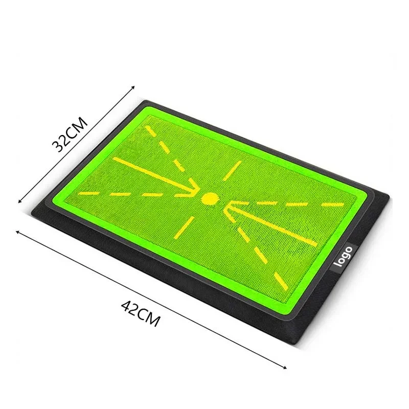 Golf swing training direction detection strike pad, golf bead hitting track pad