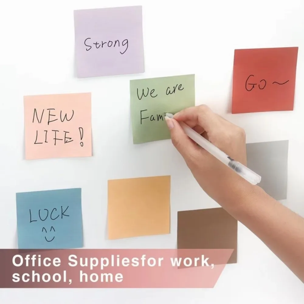 8 Stuks Retro Kleur Sticky Notes Pads Set Zelfklevende 3×3 Inch Scrapbooking Blocnotes Papier School Briefpapier Memo Pads