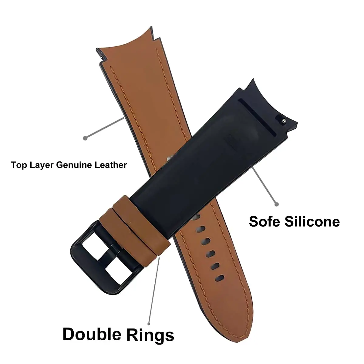 Leather strap For Samsung Galaxy Watch 4 classic 46mm 42mm 44mm 40mm No Gaps Silicone+Leather Bracelet correa Galaxy Watch4 Band