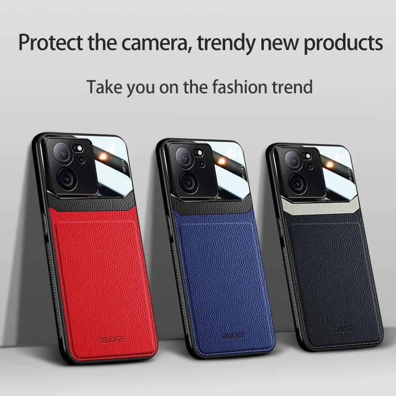 Luxury Acrylic Leather Case ForXiaomi Redmi K60Pro K60 Ultra Camera Protect Phone Back Cover for Redmi K60e Silicone Frame Coque image 2