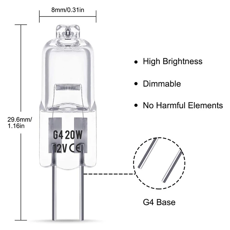 10 قطعة/المجموعة 5 واط 10 واط 20 واط 35 واط 50 واط 2900 كيلو الهالوجين الطاقة الدافئة G4 12 فولت لمبات إضاءة داخلية ضوء JC ثنائية دبوس LED كريستال غلوب مصباح #4