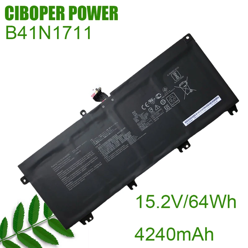 

CP Laptop Battery B41N1711 15.2V/64WH/4240mAh For Strix ZX63 ZX63VD ZX73VM GL703 FX705D FX705 GL503GE GL703VM GL703VD GL703GE