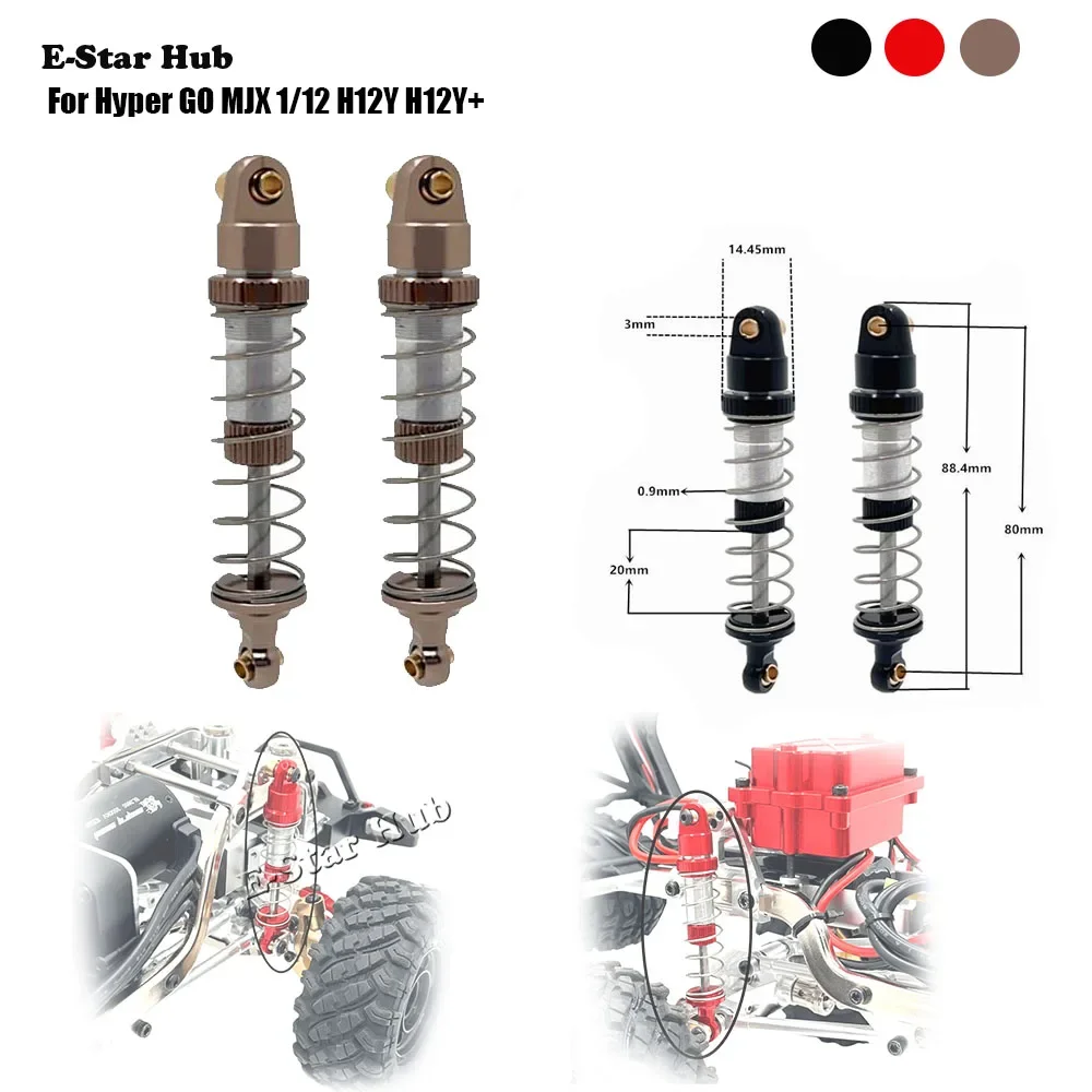 

Shock Absorber Adjustable Soft and Hard Oil Hydraulic System for Hyper GO MJX 1/12 H12Y H12Y+ Metal Upgrade Parts Rc Car Truck