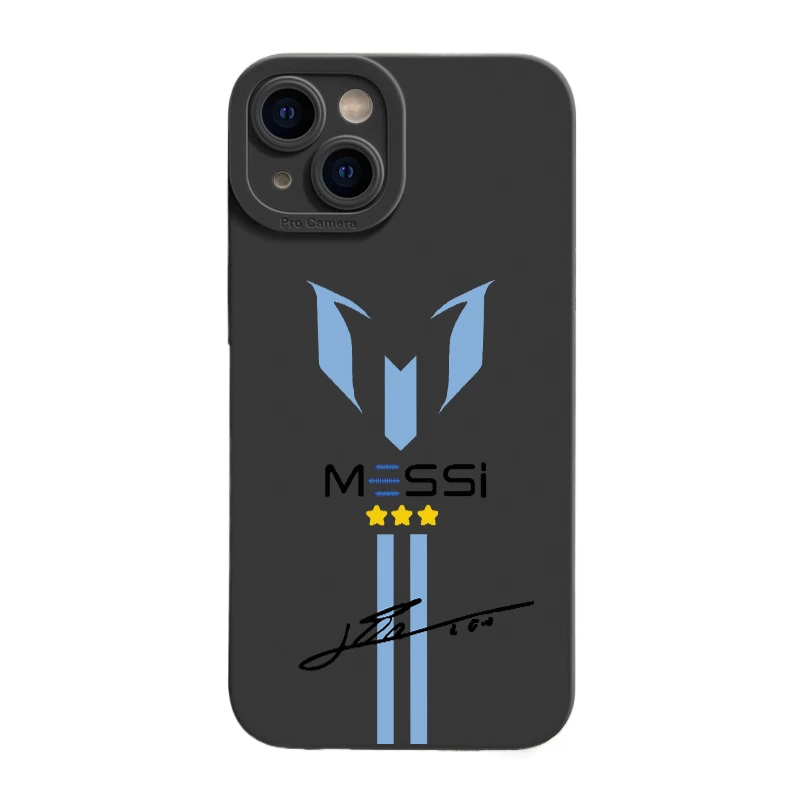 MESSi-funda de teléfono de fútbol para iPhone 16, 15, 14, 13, 12, 11 Pro Max Mini 7, 8 Plus X XR XS Max, funda de silicona suave mate a prueba de golpes