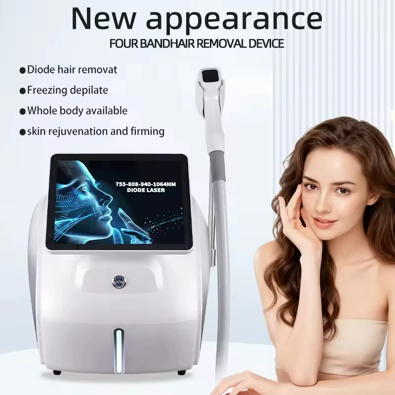New Diode Laser Hair Removal Machine 755/808/940/1064nm Ice-Cooling Painless Epilator All Skin  Skin Rejuvenation Touch Screen