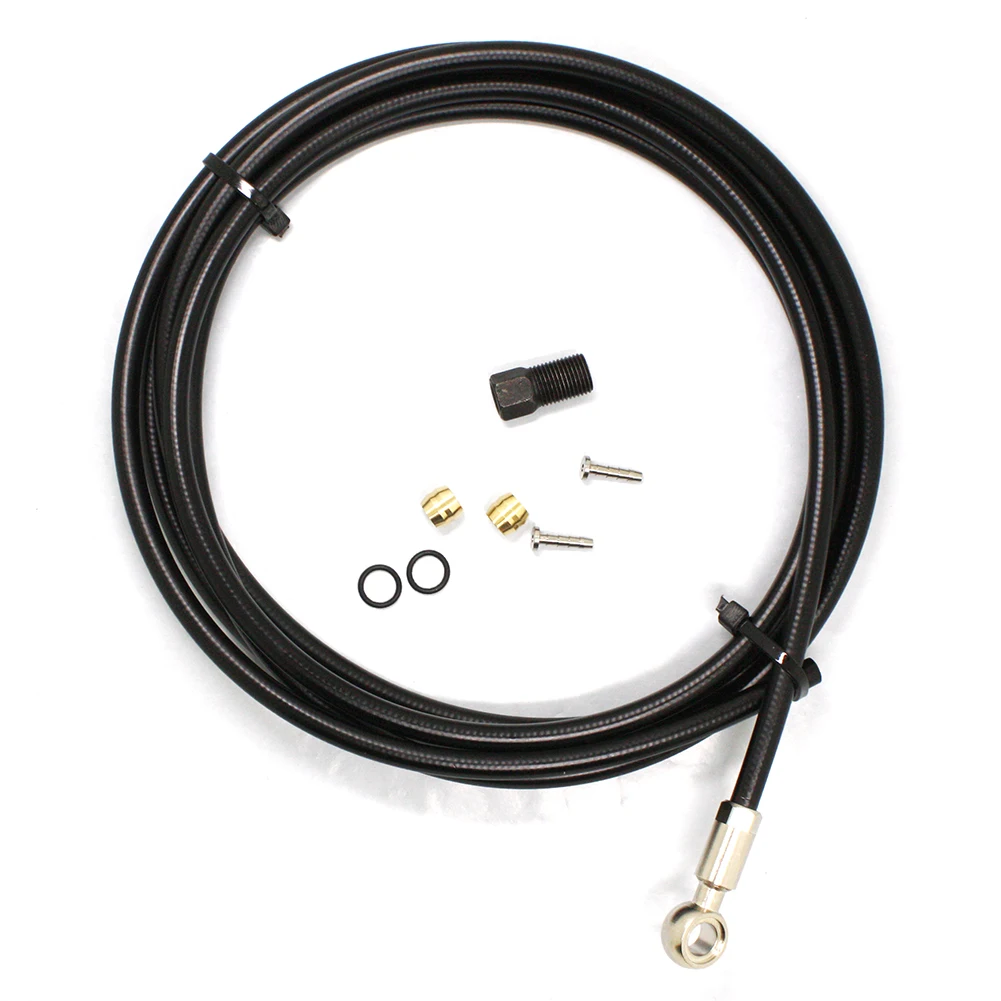 Line Pipe 2m Brake Hose Kit 2x Sealing Rings 60g Accessories Banjo Black Metal+Rubber Replacement 2x Oil Needles