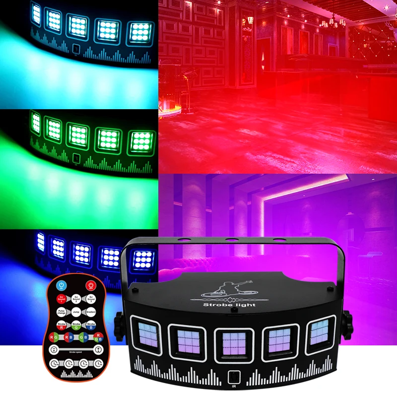 WZSTAR Último estroboscópico portátil remoto DJ RGBW Luz de escenario activada por sonido 45 Barra LED para eventos