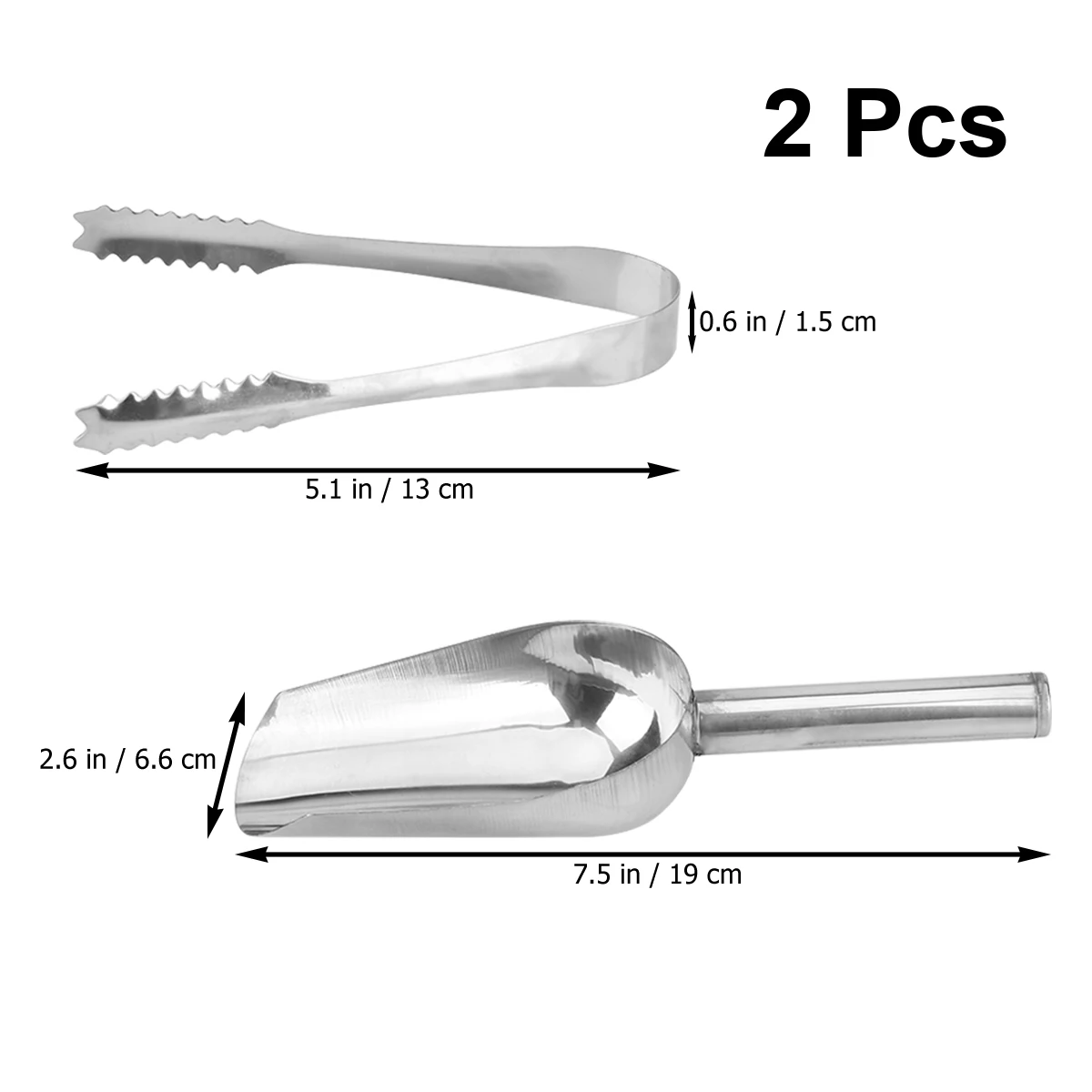 

Набор из 2 лопаток для льда и щипцов из нержавеющей стали, 6 8 дюймов, кухонные ложки с зеркальной отделкой для ресторана, корма для собак, песок