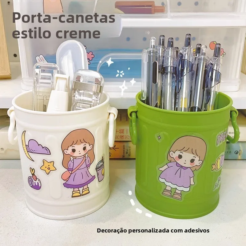 クリエイティブアメリカンレトロペンホルダー学生オフィス化粧品収納バケツ小さな新鮮な北欧スタイルの収納キャニスターデスクオーガナイザー
