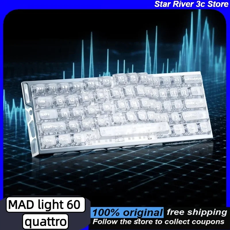 

Игровая клавиатура Madlions Mad Light 60 Quattro с магнитными переключателями, полностью алюминиевая, с четырьмя режимами подсветки, 8k, RT0.01, 0.08 мс, с низкой задержкой