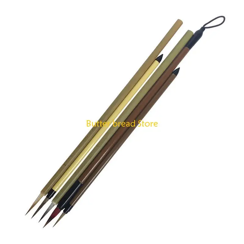 W89C Chinesisches Kalligraphie-Pinsel-Set, 5 Lining-Pinsel mit feiner Spitze, für Tuschegemälde, detaillierte Illustrationen,