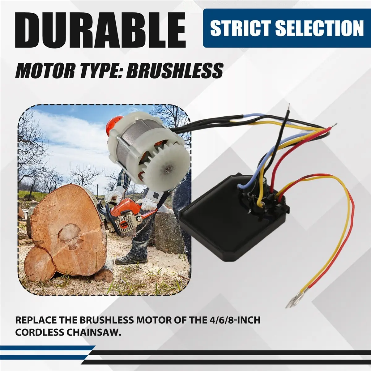 A74U Cordless Electric Chainsaw Upgrade Brushless Motor Replacement for Chain Saw Single Handed Saw