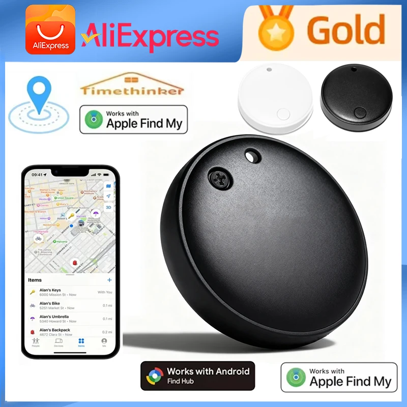 

ANH GPS Tracker Smart Tag Global Locator Pets GPS Locator for Android/IOS Dual System Work with Apple Find My Google's Find Hub