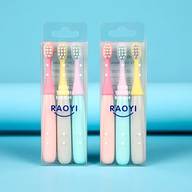 3Pcs/set Kids Ultra-thin Soft Toothbrush Travel Portable Eco-friendly Fiber Tooth Brush Antibacterial Oral Hygiene Care