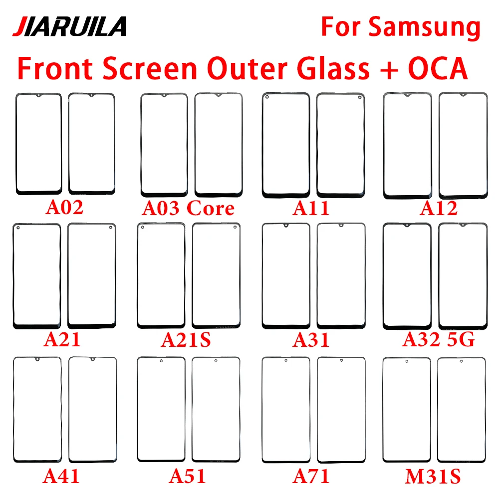 NEW GLASS OCA LCD Front Outer Lens Replacement For Samsung A01 Core A02 A02S A03 A03S A04 A04S A04E A11 A12 A21 A21S A31 A41 A51