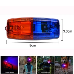 USB recarregável Clip Shoulder Police Lights, lanterna LED branco, estroboscópio de emergência, Cuidado Aviso Luzes de segurança, vermelho e azul