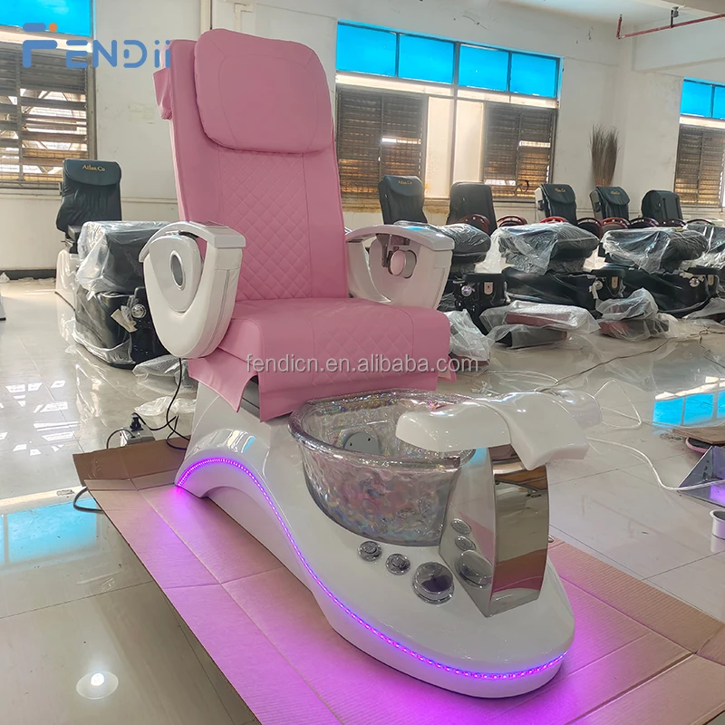 

Luxury Beauty Nail Salon Furniture Pink Foot Spa Chair Massage Manicure Pedicure Chair