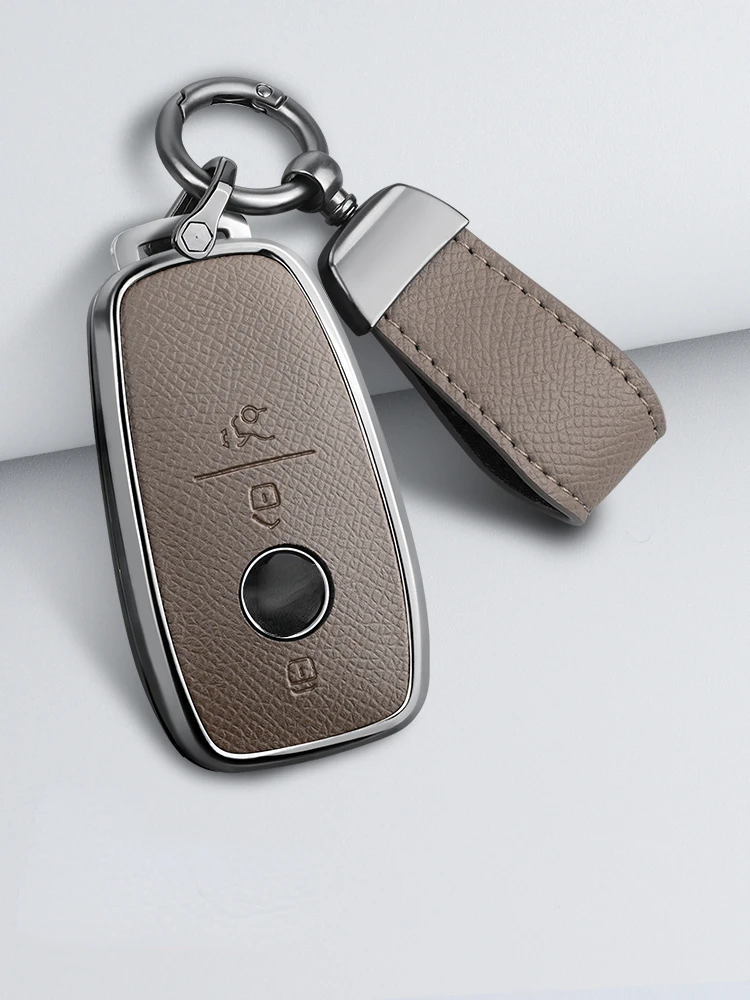 Suitable For Mercedes Benz E260 E300 Zinc Alloy + Leather Car Remote Key Case Cover Multiple Styles and Colors Available