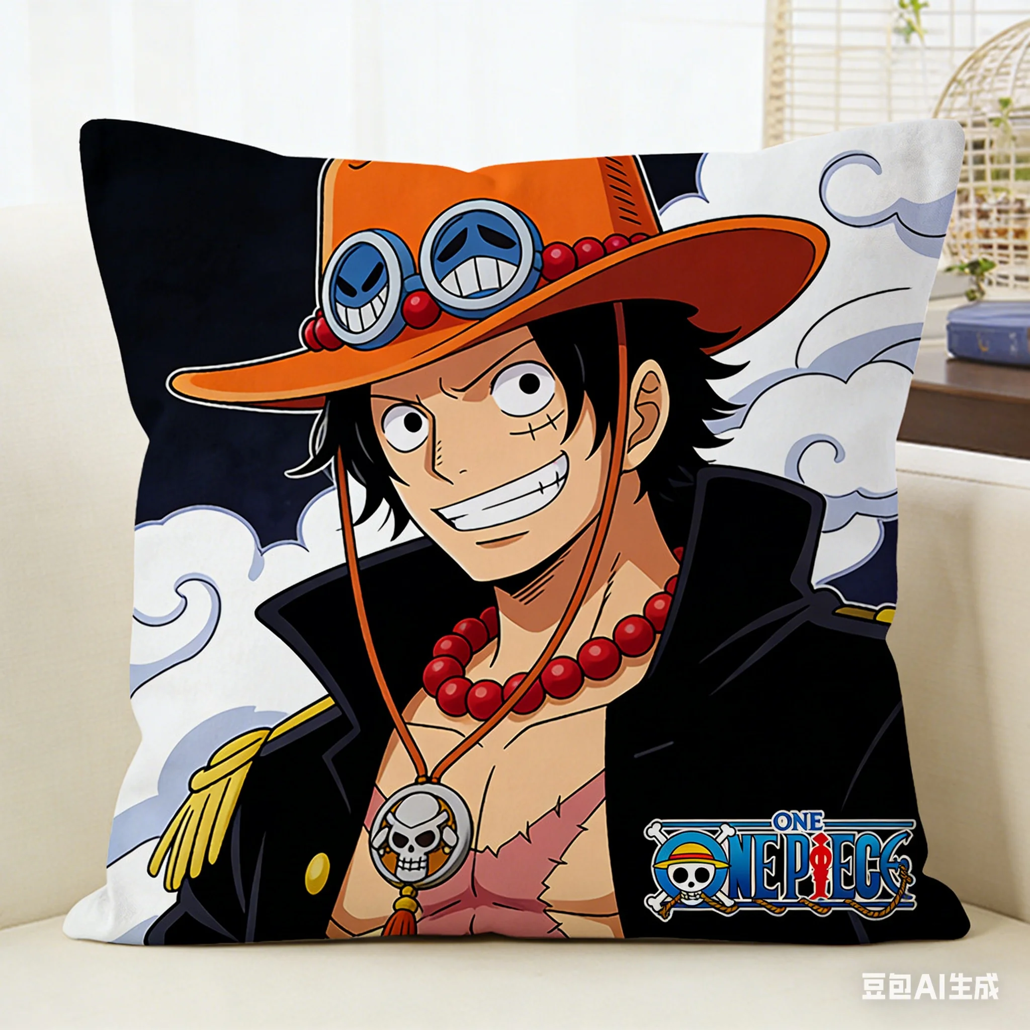 Anime One Piece Patterned Pillowcase Single For Sleeping And Decorative Cushion Cover On Sofa In Living Room Bedroom