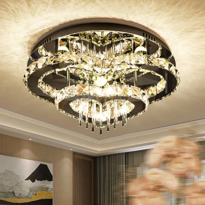 Chandeliers For Living Room Modern Led Heart Shaped Crystal Bedroom Ceiling Light Dining Room New Ceiling Lamp Light Fixture