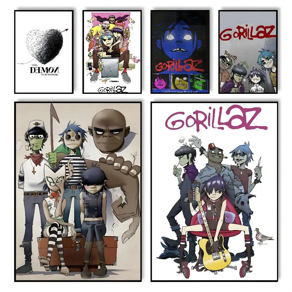 Cartoon Virtual Band G-Gorillaz-Demon-Days Poster Wall art print art suitable for living room bedroom bar parlor home decor gift