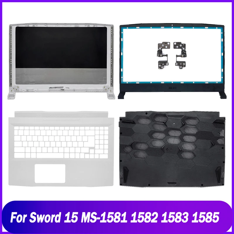 New Rear Lid For MSI Sword 15 MS-1581 1582 1583 1585 Laptop LCD Back Cover Front Bezel Hinges Palmrest Upper Bottom Base Case