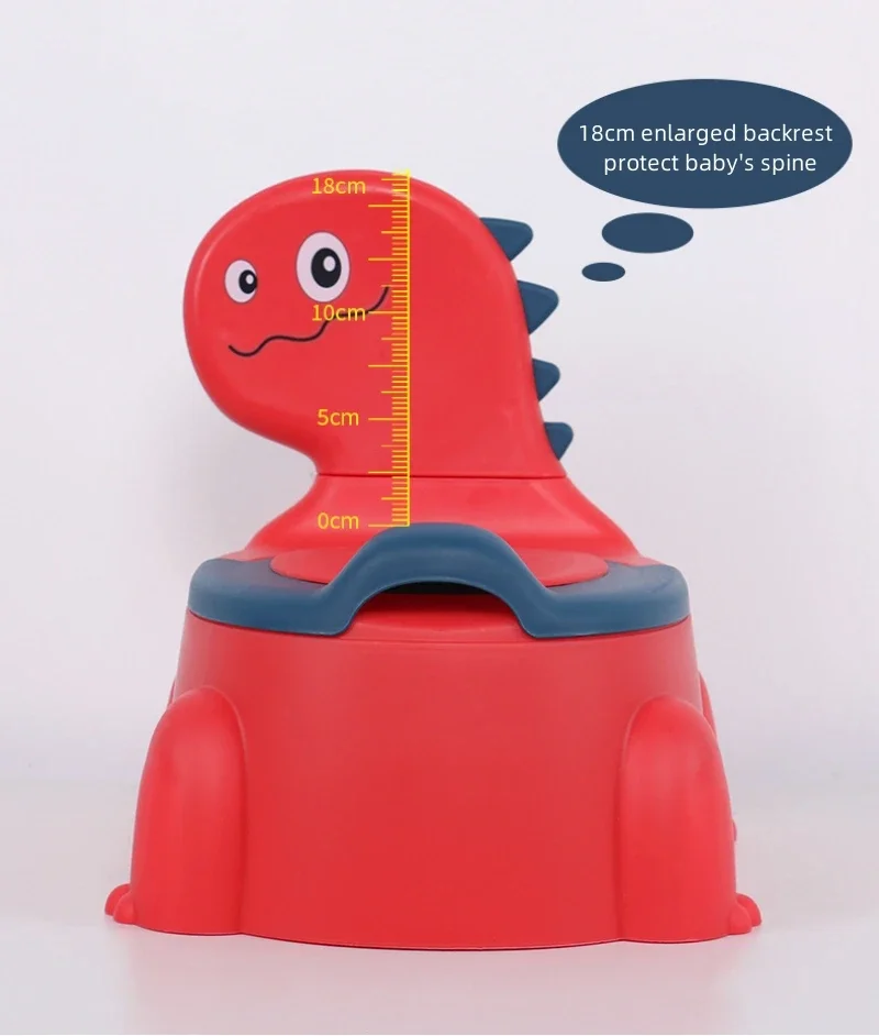 Asiento de entrenamiento para ir al baño con diseño de dinosaurio, orinal infantil grueso para niños y niñas, artículos esenciales para el baño
