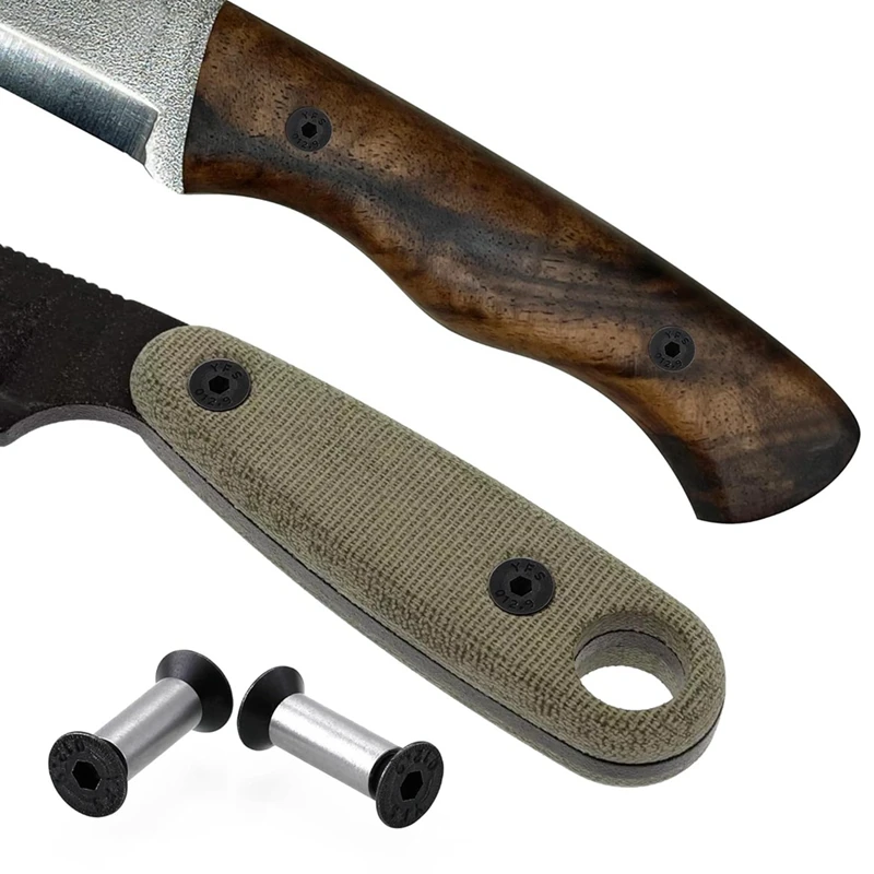 10個パック ナイフハンドルネジ、リベット、ボルト、六角皿頭ネジ、ブレードナイフ固定用-A68X