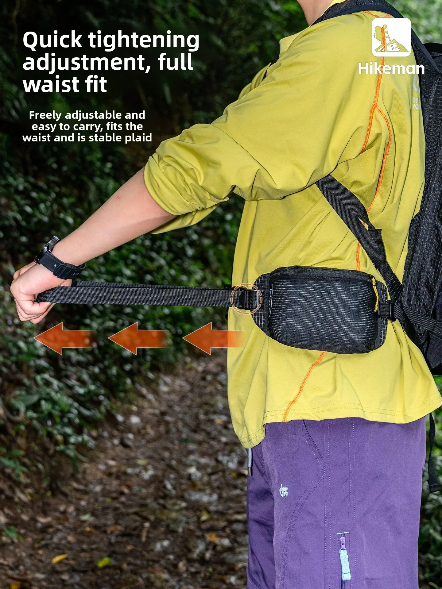 Waterproof Tactical Waist Bag for Hiking Mountaineering Camping Travel, Lightweight Cordura Outdoor Fanny Pack with Belt Stor