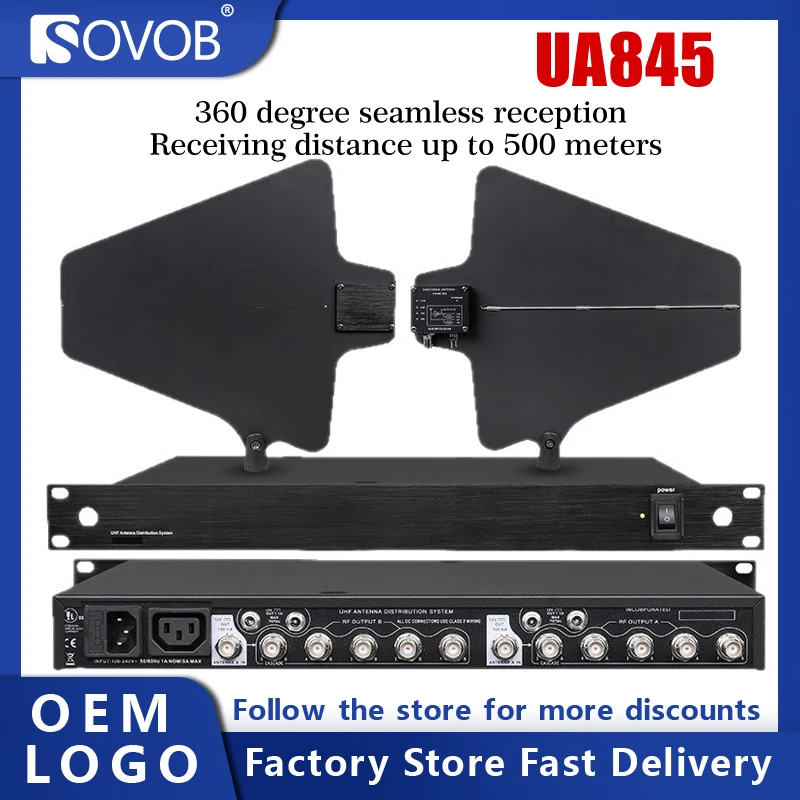 

Система распределения антенны UA845, усилитель приемного сигнала радиомикрофона, распределитель радиочастотных сигналов, для радиомикрофона 470 - 952 МГц