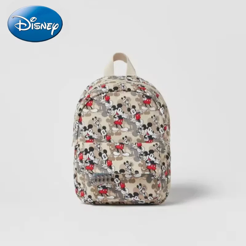 Disney 2024 New Cartoon Mickey Children\'s School Bag Fashionable Baby Mickey Mouse Print Casual Backpack Student School Bag