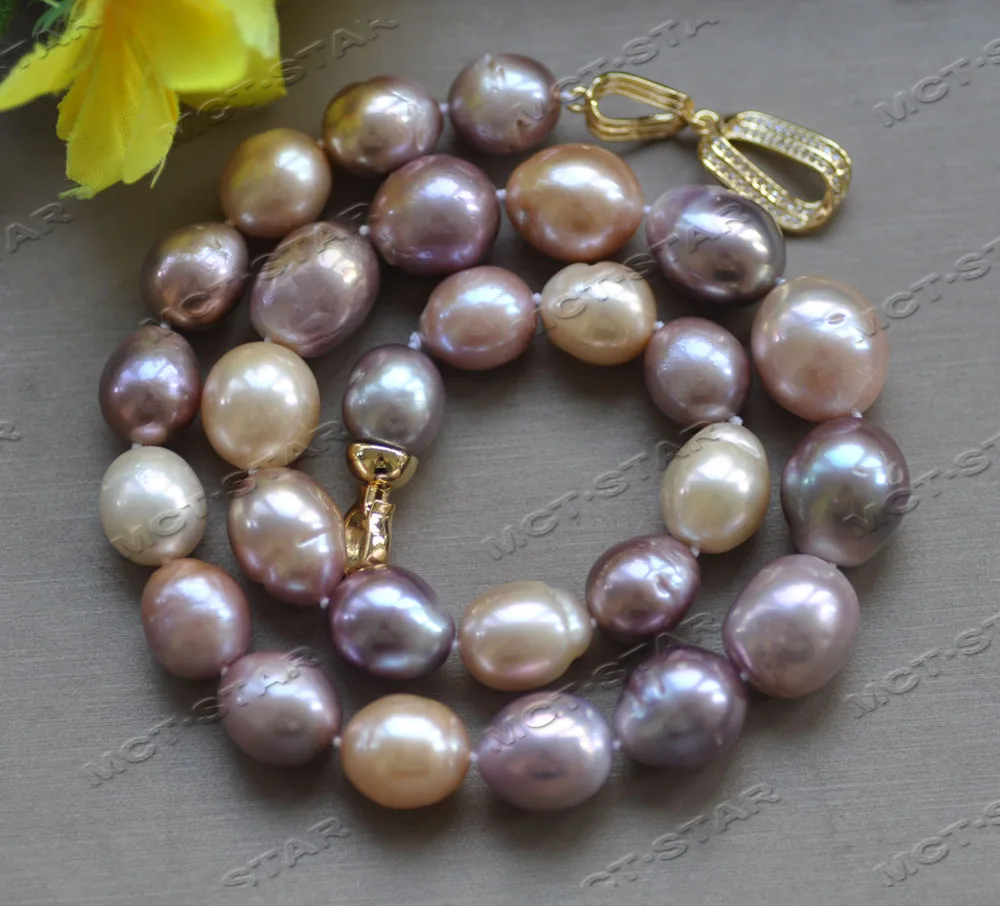 

MCT·STAR Z12599 20" 10mm White Pink Lavender Baroque Keshi Reborn Pearl Necklace