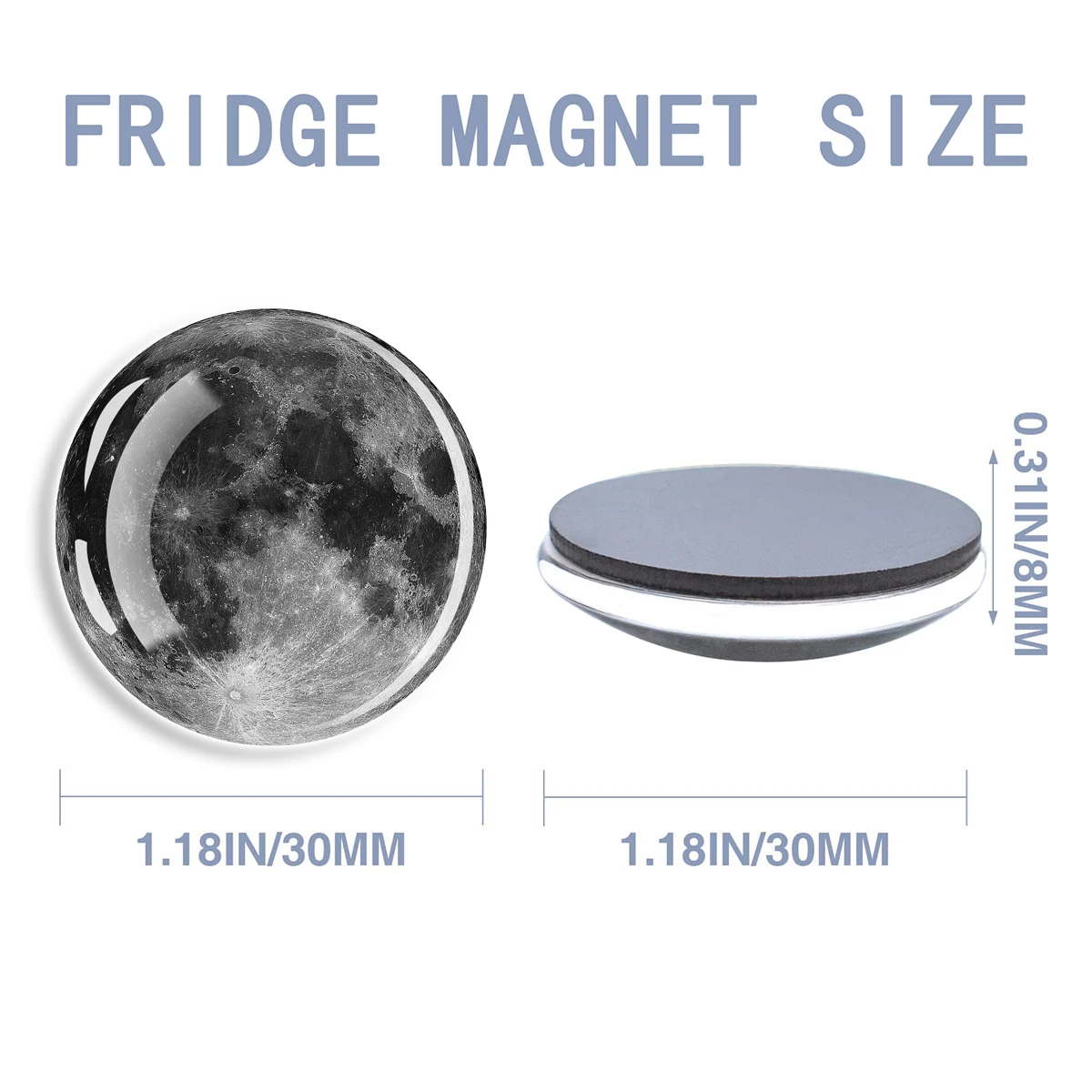 1PC Solar System Planet Pattern 30MM Glass Magnetic Refrigerator Sticker Glass Refrigerator Sticker Kitchen Home Decoration Gift