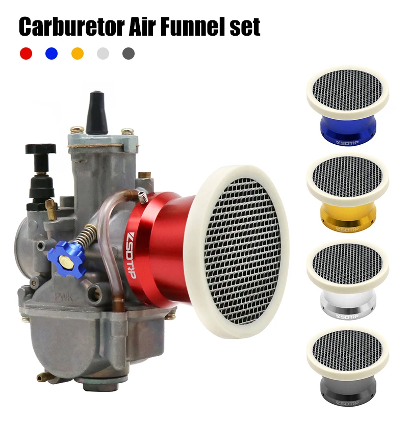 SCL Racing 55mm Motorcycle Carburetor Velocity Stack Carburetor Air Funnel Trumpet Air Filter Cup With Net For PWK TM VM 32 34mm