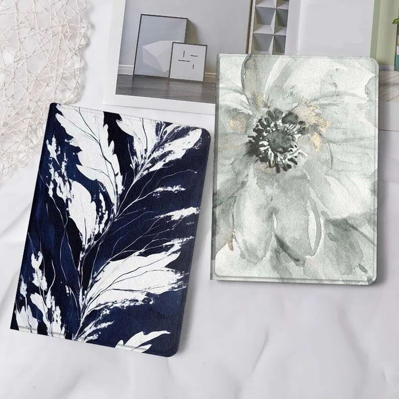 

White Leaf Branch Pattern Gift Tablet Case For Samsung Tab Galaxy S6 S11 A A7 A8 A9 A11 10.1 10.4 10.5 Plus Lite