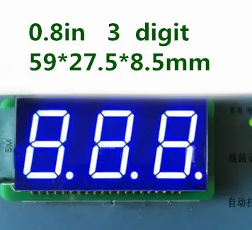 

10PCS LED digital tube blue led digital tube 0.8" 0.8 inches 3 digital tube 3 bit 7 Segment led display common ANODE