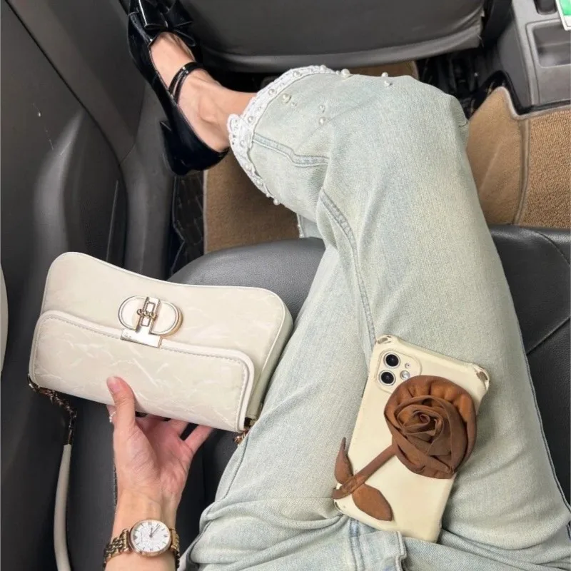 

JIAERDI белая текстурная сумка с замком, женская трендовая дизайнерская лоскутная сумка y2k, женская сумка премиум-класса, роскошные сумки на плечо, новинка 2025 г.