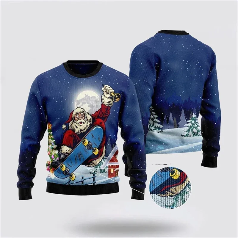 2025 fashion funny ugly Christmas sweater men's clothing hip-hop bar party men's sportswear casual men's pullover Christmas spor