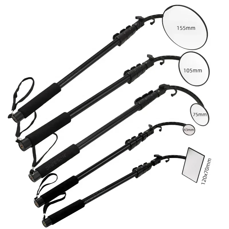 Highly effective under vehicle inspection mirror kit telescopic search mirror