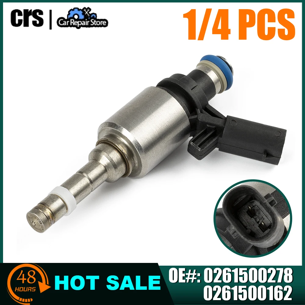 1/4X 0261500278 0261500076 0261500162 Fuel Injectors For Audi A3 A4 A5 TT 2.0L For  VW Beetle Turbo CC Jetta Passat Tiguan 2.0L