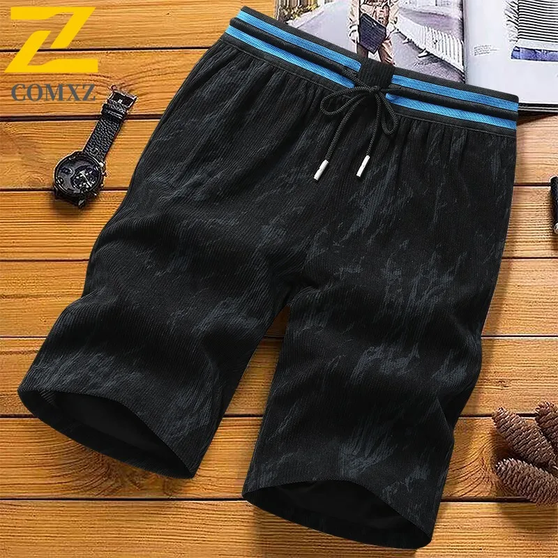 

2026 New Summer Men Corduroy Cargo Shorts Casual Sports Shorts Thin Quick Dry Solid Color Loose 5 Points Jogger Shorts