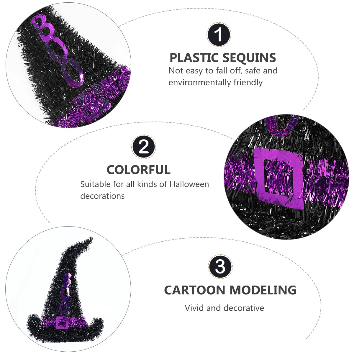 

Halloween Hangings 2PCS Witch Hats Wall Pendants Latte Art Hanging Ornament for Party Decoration Home Holiday Decor