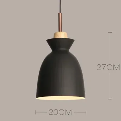 

Nordic Multicolor Solid Wood Pendant Light with Aluminum Lampshade for Home Restaurant Bar Cafe Living Dining Room Decor